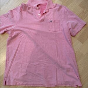 Vineyard Vines Men's Heather Pink Polo with Chest Pocket